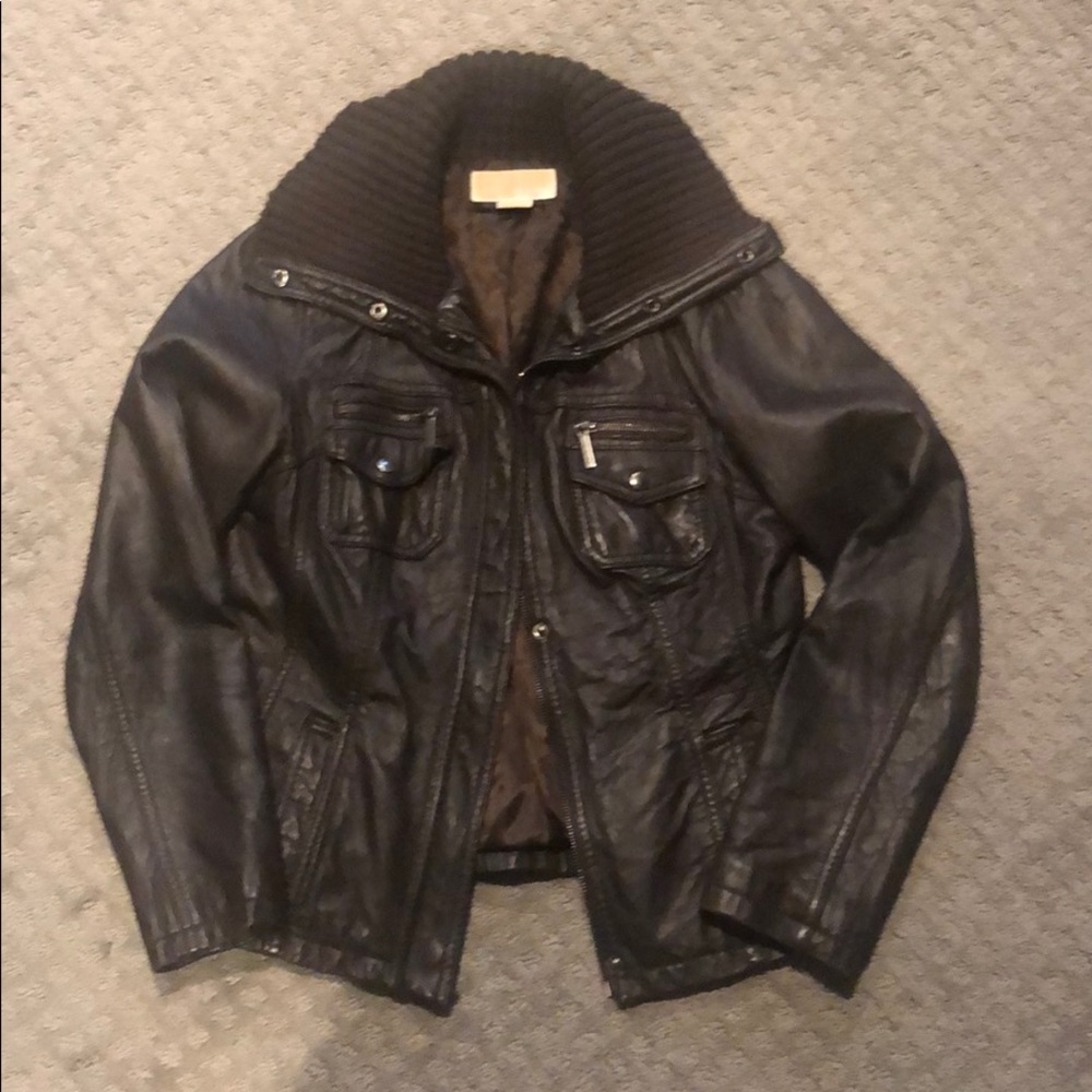 Michael Kors Brown Leather Jacket